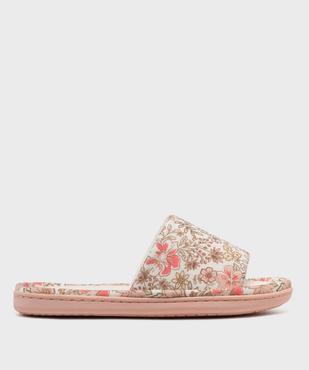 Chaussons mules bout ouvert à motifs fleuris semelle femme vue1 - GEMO(HOMWR FEM) - GEMO