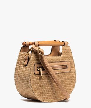 Sac à main femme en raphia à anses rondes vue2 - GEMO (ACCESS) - GEMO