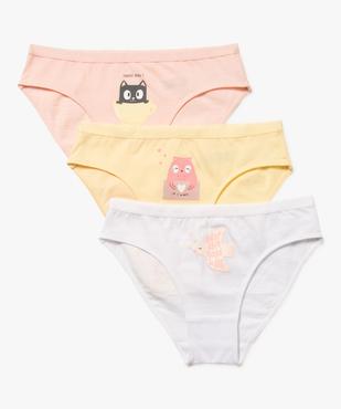Culottes en coton stretch à motifs animaux fille (lot de 3) vue2 - GEMO 4G FILLE - GEMO