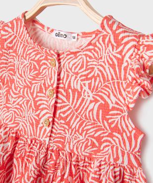 Robe en maille gaufrée à motifs fleuris bébé fille vue2 - GEMO(BEBE DEBT) - GEMO