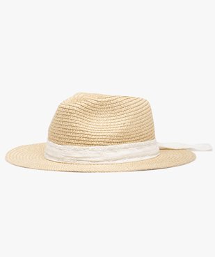 Chapeau fille en paille et fil Lurex forme Fedora  vue1 - GEMO (ENFANT) - GEMO