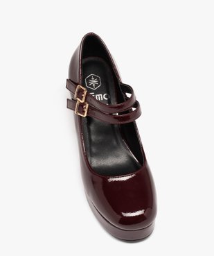 Escarpins babies vernis à talon et double bride femme vue5 - GEMO(URBAIN) - GEMO