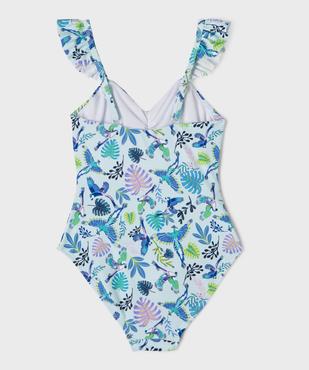 Maillot de bain 1 pièce fleuri à bretelles volantées fille vue4 - GEMO (ENFANT) - GEMO