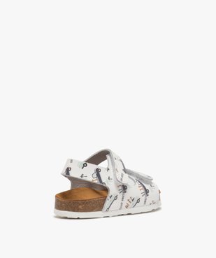Sandales bébé garçon en cuir imprimé fermeture scratch vue4 - GEMO(BEBE DEBT) - GEMO