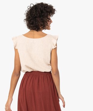 Blouse femme sans manches contenant du lin vue3 - GEMO(FEMME PAP) - GEMO