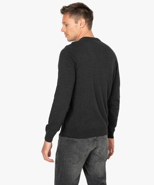 Pull homme à col rond 100% coton biologique vue3 - GEMO C4G HOMME - GEMO