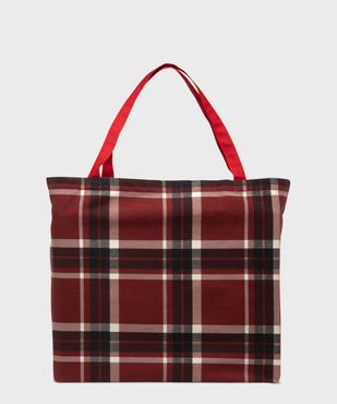 Tote bag en toile à motif tartan femme vue1 - GEMO (ACCESS) - GEMO