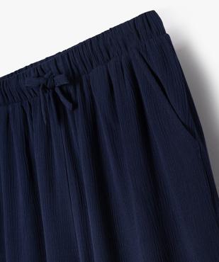 Pantalon large en viscose fluide avec taille élastique fille vue3 - GEMO (JUNIOR) - GEMO