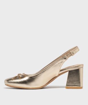 Escarpins slingback métallisé femme - Follow Me vue3 - FOLLOW ME - GEMO