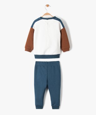 Ensemble bébé garçon 2 pièces : survêtement molletonné vue3 - GEMO 4G BEBE - GEMO