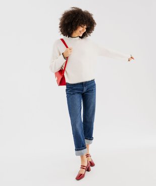 Jean cropped straight taille normale en denim stretch femme vue4 - GEMO 4G FEMME - GEMO
