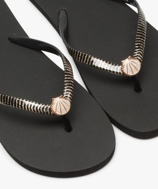 Tongs femme à brides pailletées avec bijou coquillage vue3 - Nikesneakers (PLAGE) - Nikesneakers