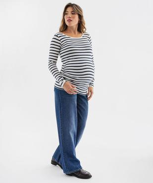 Tee-shirt de grossesse à manches longues et rayures vue4 - GEMO 4G MATERN - GEMO