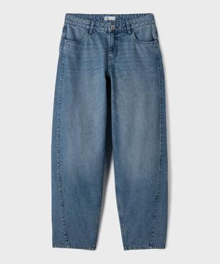 Jean barrel en denim 100% coton fille vue1 - GEMO (JUNIOR) - GEMO