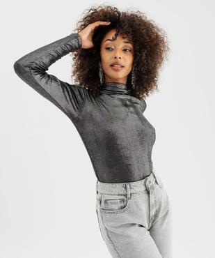 Tee-shirt manches longues en maille scintillante femme vue1 - GEMO(FEMME PAP) - GEMO