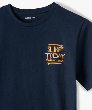 Tee-shirt garçon à manches courtes imprimé look surf vintage vue2 - GEMO 4G GARCON - GEMO