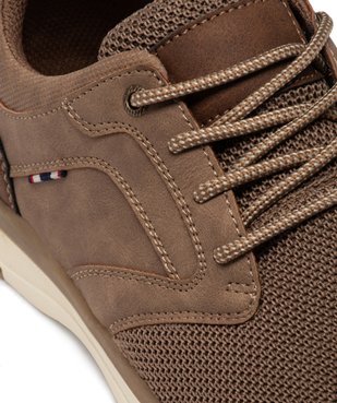 Derbies homme dessus uni en mesh à lacets  vue6 - GEMO (CASUAL) - GEMO