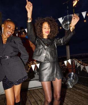 Veste courte imitation cuir avec boutons fantaisie femme vue1 - GEMO(FEMME PAP) - GEMO