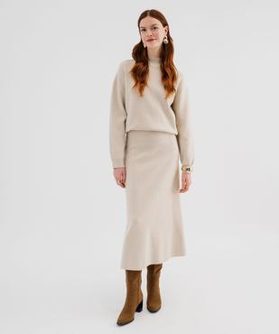 Jupe longue en maille tricotée femme vue5 - GEMO 4G FEMME - GEMO