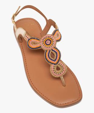 Sandales plates avec dessus en perles à entredoigt femme vue6 - FOLLOW ME - GEMO