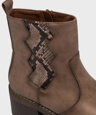 Boots à semelle crantée avec empiècement sur la tige femme - Emilia Rosa vue6 - EMILIA ROSA - GEMO