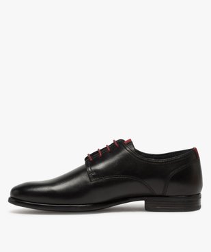 Derbies homme unis dessus et semelle intérieure cuir vue3 - GEMO(URBAIN) - GEMO