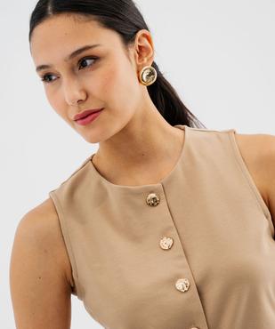 Gilet de costume sans manches à boutons dorés femme vue3 - GEMO(FEMME PAP) - GEMO