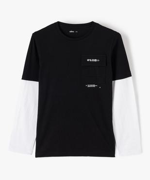 Tee-shirt manches longues superposé garçon vue2 - GEMO (JUNIOR) - GEMO