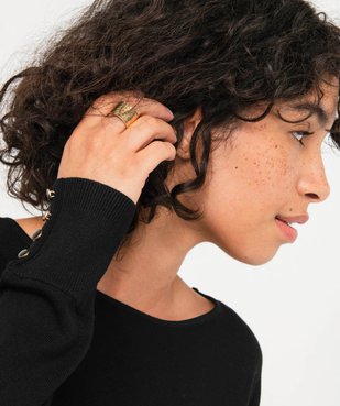 Pull fin à col rond et emmanchures chauve-souris femme vue2 - GEMO 4G FEMME - GEMO