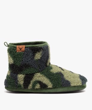 Chaussons homme boots dessus bouclé à imprimé vue1 - GEMO 4G HOMME - GEMO