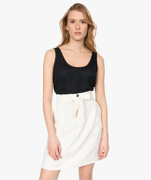 Débardeur femme en maille fine avec lien fantaisie dans le dos vue1 - GEMO(FEMME PAP) - GEMO