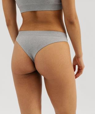 Tanga sans coutures en maille côtelée femme vue3 - GEMO(HOMWR FEM) - GEMO