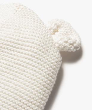 Bonnet de naissance bébé en tricot avec oreilles en relief vue2 - GEMO(BB COUCHE) - GEMO