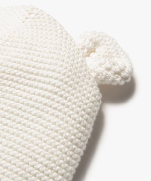 Bonnet de naissance bébé en tricot avec oreilles en relief vue2 - GEMO(BB COUCHE) - GEMO