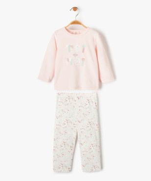 Pyjama bébé fille en velours deux pièces vue1 - GEMO(BB COUCHE) - GEMO