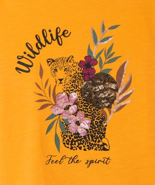Tee-shirt fille avec motifs fleuris et sequins vue2 - Nikesneakers (ENFANT) - Nikesneakers