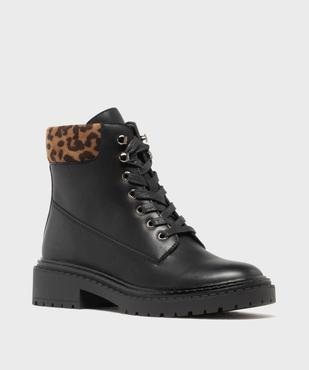 Boots à lacets et zip avec col texturé femme - Valentina Baldano vue3 - VALENTINA BALDA - GEMO