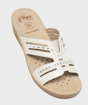 Mules confort avec strass à talon compensé femme vue5 - G'FLEX - GEMO