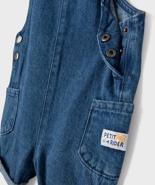 Salopette courte en jean bébé garçon vue2 - GEMO 4G BEBE - GEMO