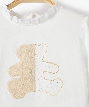 Tee-shirt bébé fille à manches longues avec détail volant - LuluCastagnette vue3 - LULUCASTAGNETTE - GEMO