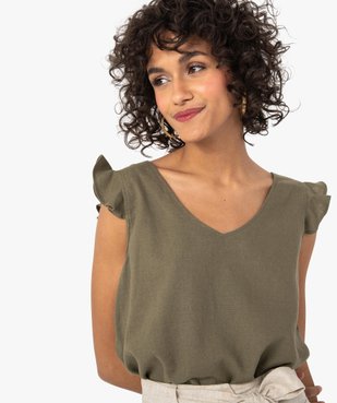 Blouse femme sans manches contenant du lin vue2 - GEMO(FEMME PAP) - GEMO