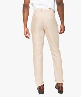 Pantalon de costume homme ajusté en lin majoritaire vue3 - GEMO (HOMME) - GEMO