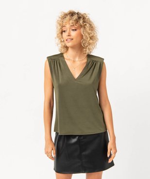 Tee-shirt sans manches avec épaulettes femme vue5 - GEMO(FEMME PAP) - GEMO