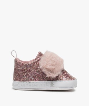 Chaussons de naissance bébé fille pailletés – LuluCastagnette vue1 - GEMO 4G BEBE - GEMO