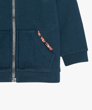 Sweat bébé garçon zippé bimatière vue2 - GEMO(BEBE DEBT) - GEMO