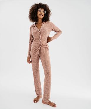 Pyjama deux pièces en viscose femme : chemise et pantalon vue2 - GEMO 4G FEMME - GEMO