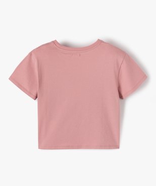 Tee-shirt fille court avec inscription vue3 - GEMO (JUNIOR) - GEMO