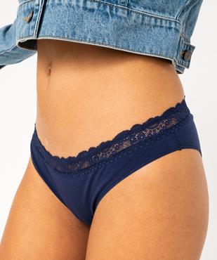 Culotte en coton stretch avec ceinture dentelle femme (lot de 2) vue2 - GEMO 4G FEMME - GEMO