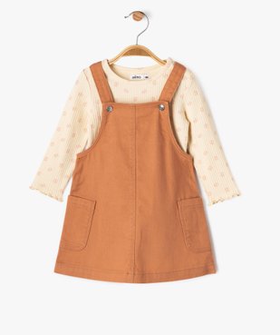 Ensemble 2 pièces robe + tee-shirt manches longues bébé fille vue2 - GEMO(BEBE DEBT) - GEMO