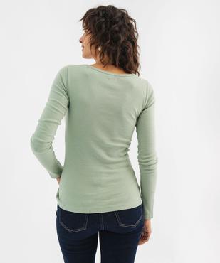 Tee-shirt manches longues en maille côtelée extensible femme vue3 - GEMO 4G FEMME - GEMO